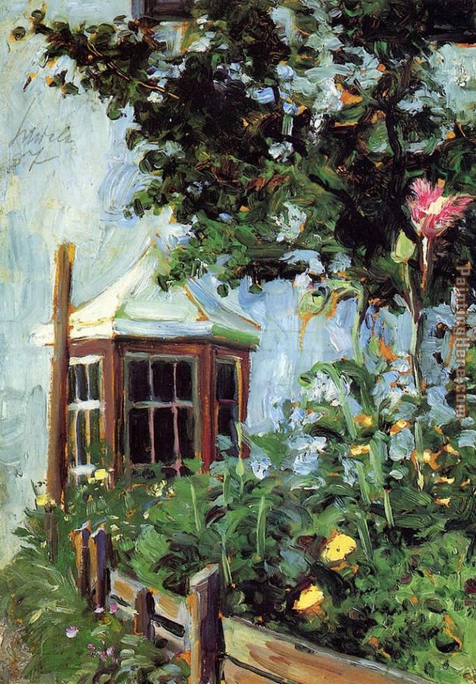 House with a Bay Window in the Garden painting - Egon Schiele House with a Bay Window in the Garden art painting